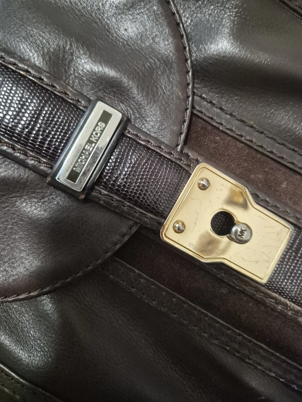 Michael Kors Vintage Brown Leather Hobo Bag
